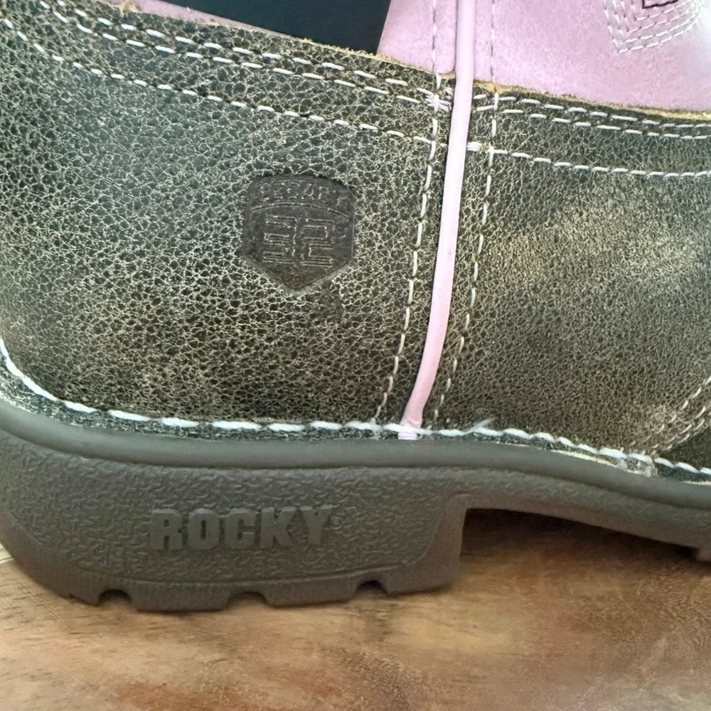 Rocky Legacy 32 Kids Western Boots Brown Pink Lavender Square Toe RKW0408C 3M